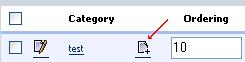 image shows example of a category edit button for a specific category